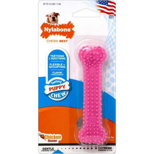 Nylabone Petite Dental Puppy Chew Toy, Pink