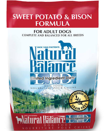 Natural Balance L.I.D. Sweet Potato & Bison Formula Dry Dog Food - 4.5 lb bag