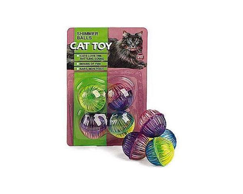 Ethical Pet Shimmer Ball Cat Toys - 4 count
