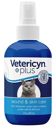 Vetericyn Plus Feline Antimicrobial Cat Wound & Skin Spray, 3-oz bottle