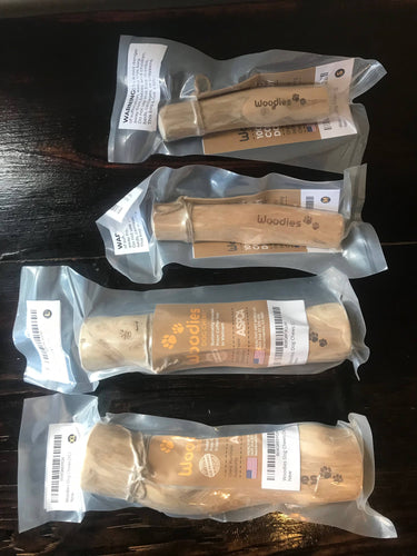 Woodies coffee wood dog chew toys (4 sizes)