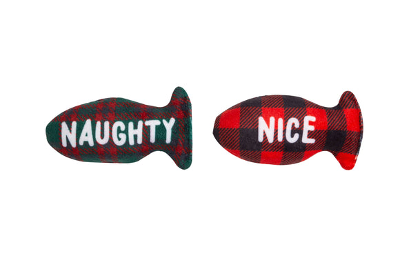 Christmas Naughty & Nice Cat Toys, Set of 2