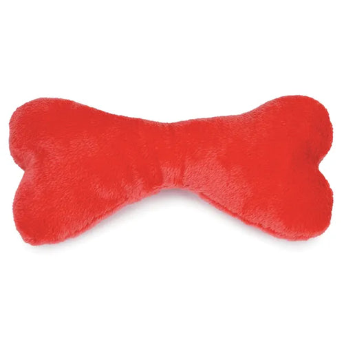 Zanies Mega Color Plush Bones 16.5 Red