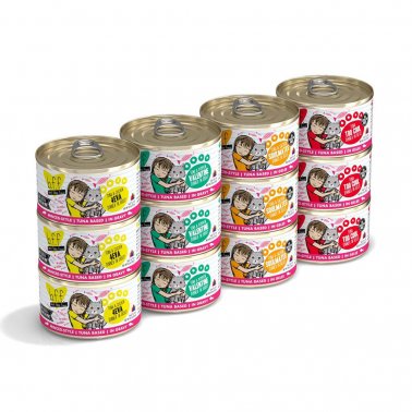 Best Feline Friend (B.F.F.), Batch 'O Besties Variety Pack, Wet Cat Food by Weruva, 3oz Can (Pack of 12)
