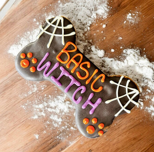 6 inch Basic Witch Halloween dog bone treats