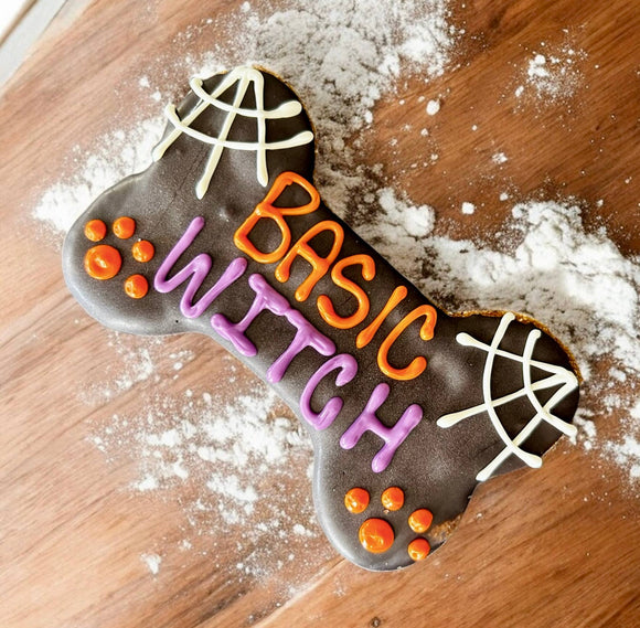6 inch Basic Witch Halloween dog bone treats