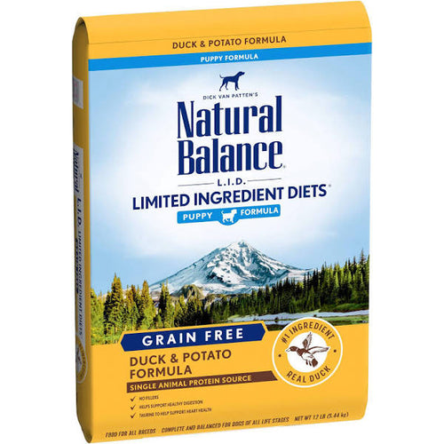 Natural Balance L.I.D. Limited Ingredient Diets Grain Free Potato and Duck Puppy Formula Dry Dog Food 12-lb