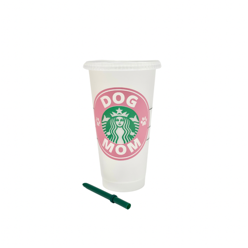 DOG MOM Starbucks Cup - CANDY PINK