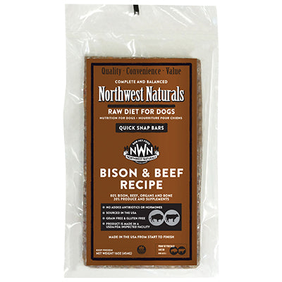 Northwest Naturals Dog Frozen Bison & Beef Bars Bulk 25lbs