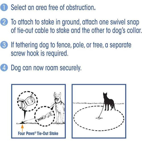 Four Paws Heavy Weight Dog Tie-Out Cable 10 ft