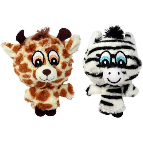 Multipet Pet Envy Knobby Noggins Dog Toy Assorted Safari Print 4 inches