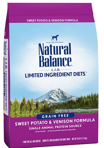 Natural Balance L.I.D. Sweet Potato & Venison Formula Dry Dog Food,13lbs