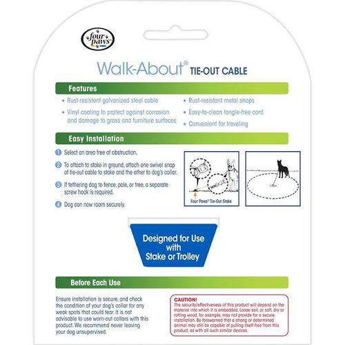 Four Paws Heavy Weight Dog Tie-Out Cable 10 ft