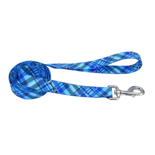 Styles Dog Leash Plaid Bones 3/4 In X 6 ft