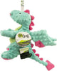 Godog Dragons with Chew Guard Technology Durable Plush Squeaker Dog Toy, Large, Seafoam