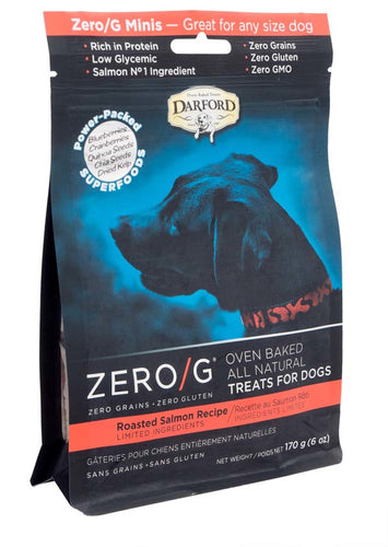 Darford Zero/G MINIS Oven Baked Dog Treats Roasted Salmon Recipe Mini, 6 oz