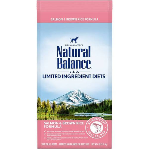 Natural Balance L.I.D. Limited Ingredient Diets Salmon & Brown Rice Formula Dry Dog Food, 4 lbs.