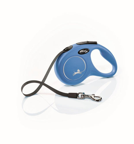Flexi Classic Retractable Tape Dog Leash Blue/16 ft, Small