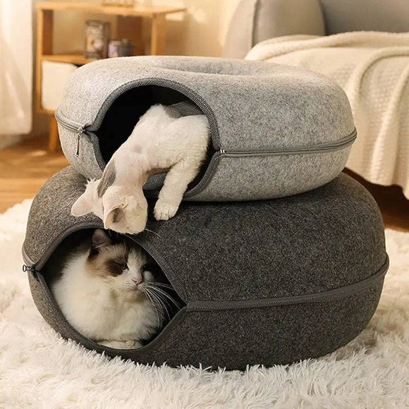 Elegant Donut Cat Tunnel Bed