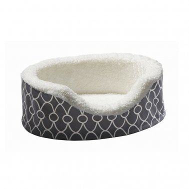 QuietTime® Defender Geo Orthopedic Nesting Pet Bed with Teflon Fabric Protector Gray Color 25 Inch