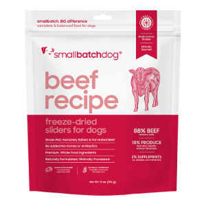 SMALL BATCH DOG FREEZE-DRIED BEEF SLIDERS 14OZ - SPECIAL ORDER