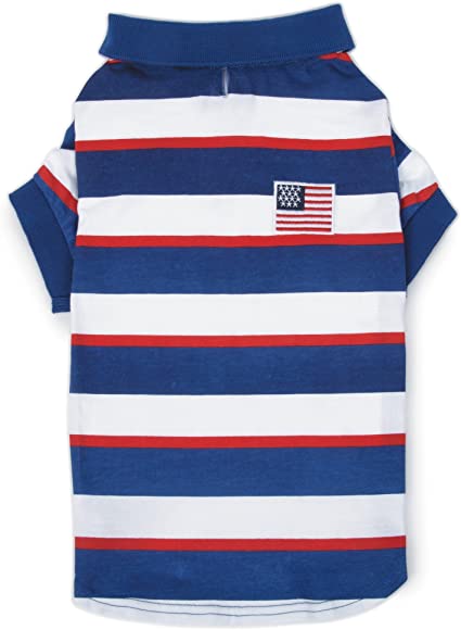 Zack & Zoey Patriotic Pooch SPF40 Polo Shirt Large
