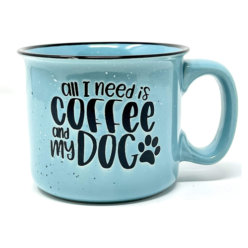 Dog Lover 15 oz Ceramic Camper Style Coffee Mugs
