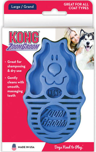 KONG Dog ZoomGroom Multi-Use Brush, Boysenberry