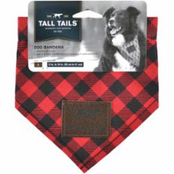 TALL TAILS DOG WINTER BANDANA RED PLAID SMALL