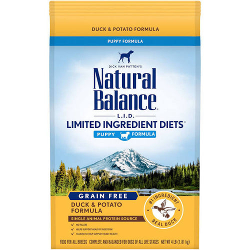 Natural Balance L.I.D. Limited Ingredient Diets Grain Free Potato and Duck Puppy Formula Dry Dog Food 4-lb
