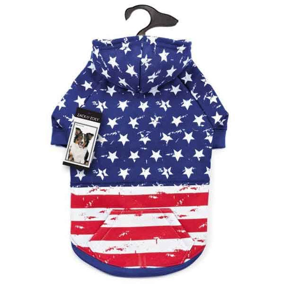 Zack & Zoey Distressed American Flag Hoodie Medium