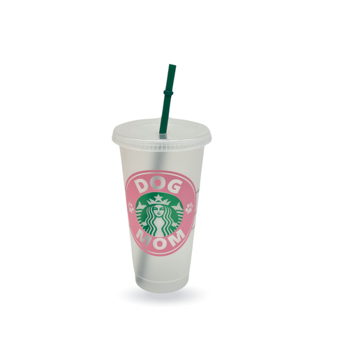 DOG MOM Starbucks Cup - CANDY PINK