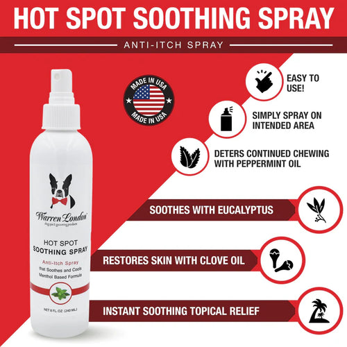 Warren London Hot Spot Soothing Spray - Anti Itch Spray That Soothes And Cools (8 oz)