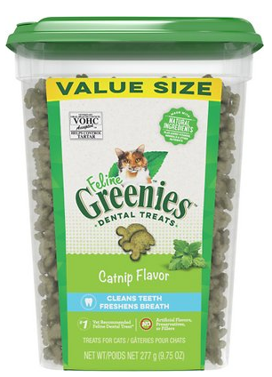 Greenies Feline Catnip Flavor Adult Dental Cat Treat 9.75oz