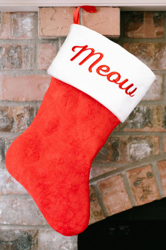 Meow Cat Christmas Stocking