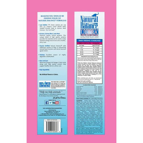 Natural Balance Reduced Calorie Formula Dry Cat Food - 6 lb bag