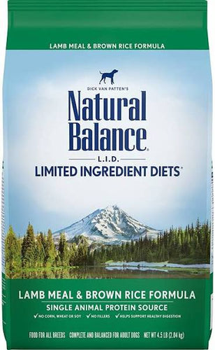 Natural Balance L.I.D. Limited Ingredient Diets Lamb & Brown Rice Formula Dry Dog Food 4-lb