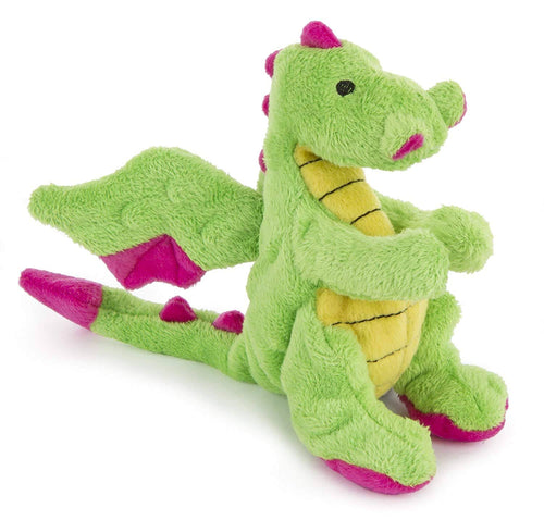 Godog Chew Guard Technology Plush Dragon Dog Toy, Small, Bright Green