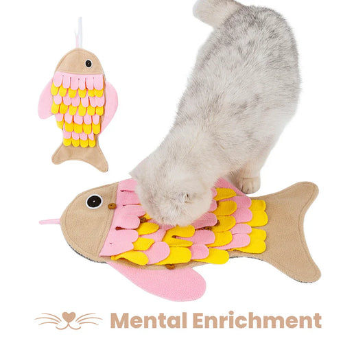 Injoya Fish Snuffle Mat Cat Toy (0.20'' H x 11.02'' L x 14.17'' W)