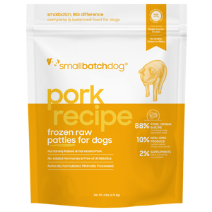 SMALL BATCH DOG FROZEN PORK PATTIES 6LBS - SFW