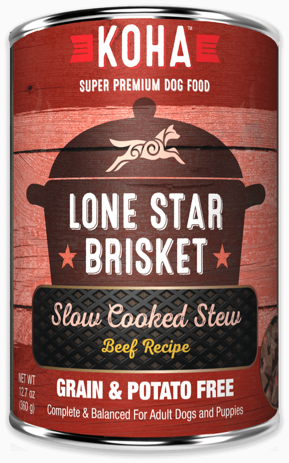 Koha Lone Star Brisket Slow Cooked Stew Beef Recipe for Dogs (12.7-oz)