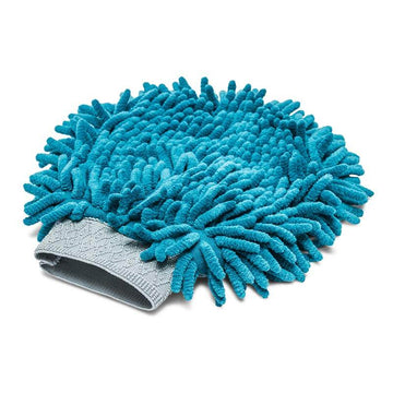Messy Mutts Microfiber Chenille Dog Grooming Mitt (Blue)