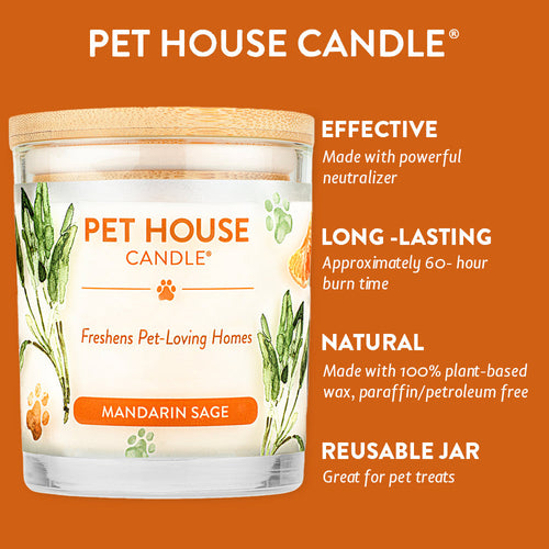 One Fur All Pet House Mandarin Sage Natural Soy Candle (9 oz)