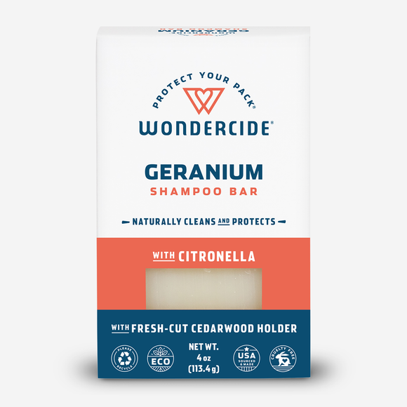 Wondercide Geranium Shampoo Bar for Dogs + Cats with Natural Essential Oils (4 oz Bar)