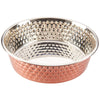Spot Honeycomb Non Skid Stainless Steel Dog Bowl Hammered Exterior Copper 9.5CUPS