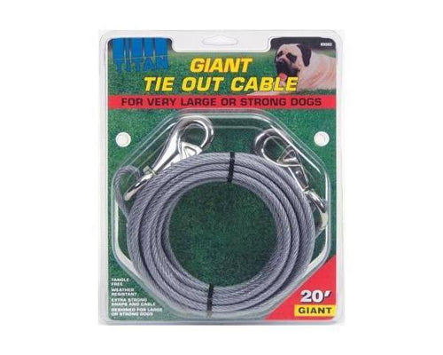 Titan Giant Dog Tie Out Cable, 20-ft