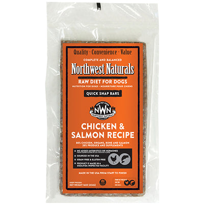 Northwest Naturals Dog Frozen Chicken & Salmon Bars Bulk 25lbs