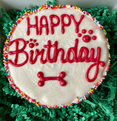 BIG Red‘s Birthday dog cake treat