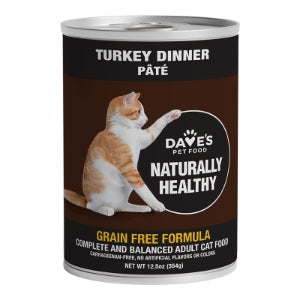 DAVE'S PET FOOD CAT NATURALLY HEALTHY TURKEY 12.5OZ *Special Order*