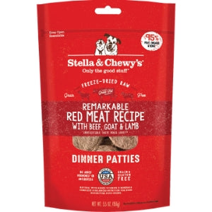 Stella & Chewy's Remarkable Red Meat Recipe Dinner Patties Freeze-Dried Raw Dog Food, 5.5-oz bag- Special Order